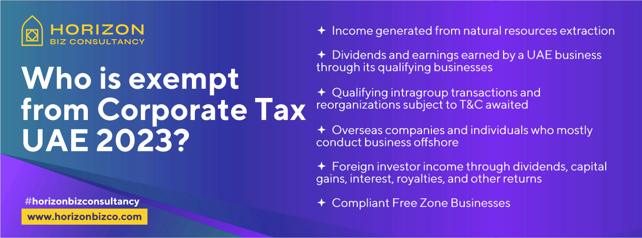 exempt from Corporate Tax UAE 2023