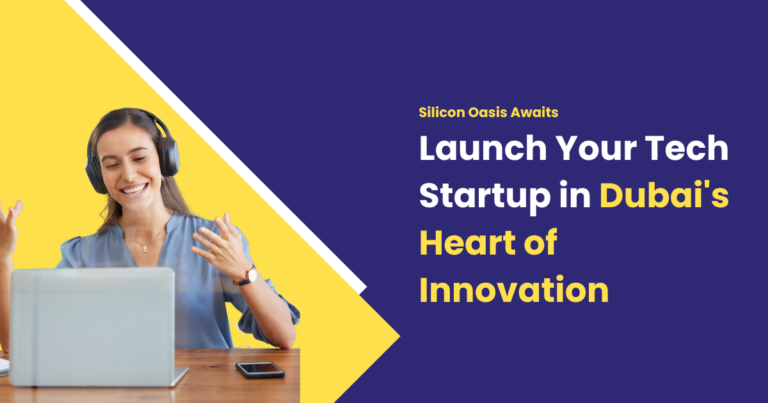 Entrepreneurial woman showcasing Launch - Innovation of Heart in Dubai's tech scene.