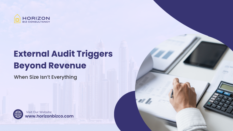 this image presenting "External Audit Triggers" in uae