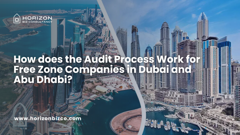 this image is representing "audit process work for free zone companies"