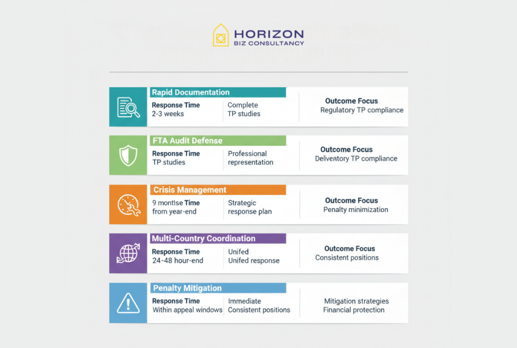 this graphic shows "types of emergency services horizon biz provide "
